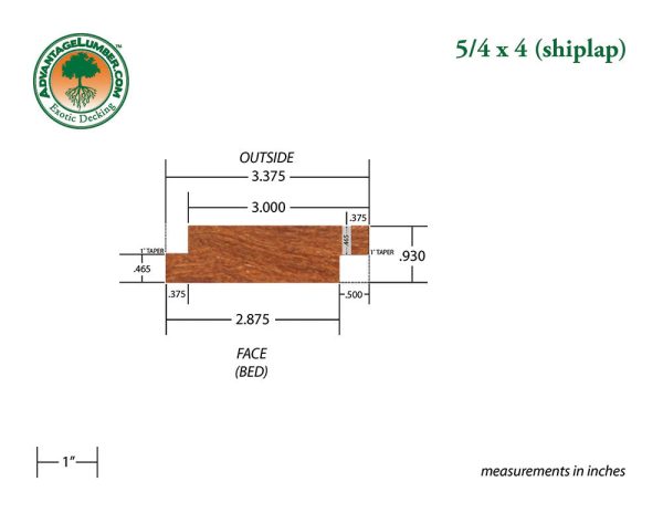 5 4 x 4 Golden Mahogany™ (Yellow Balau) Shiplap Siding Online now - Image 2