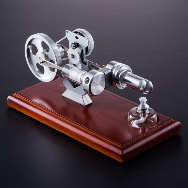 Hot Air Stirling Engine Kit Education Toy With Brown Solid Wood Baseplate Online Sale - Image 3