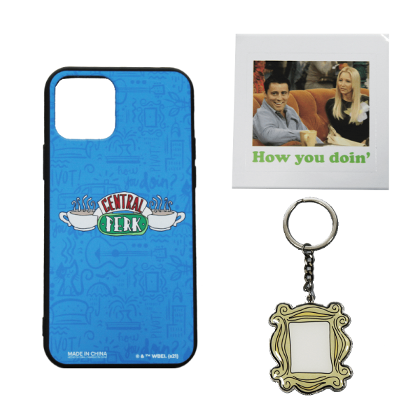 Friends Tech Accessory Bundle with iPhone 12 case, Keychain and Phone Decal For Cheap