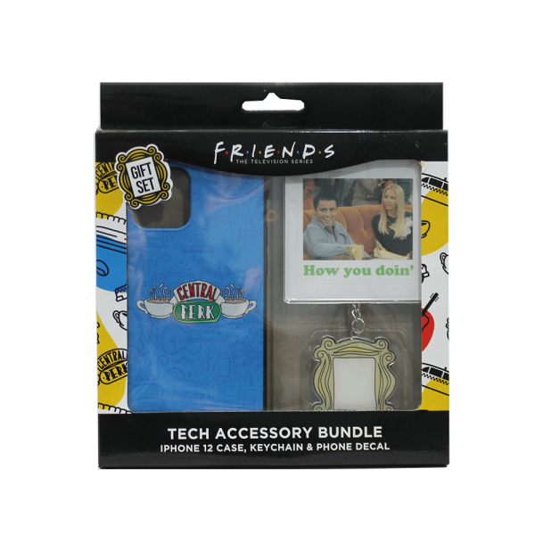 Friends Tech Accessory Bundle with iPhone 12 case, Keychain and Phone Decal For Cheap - Image 2